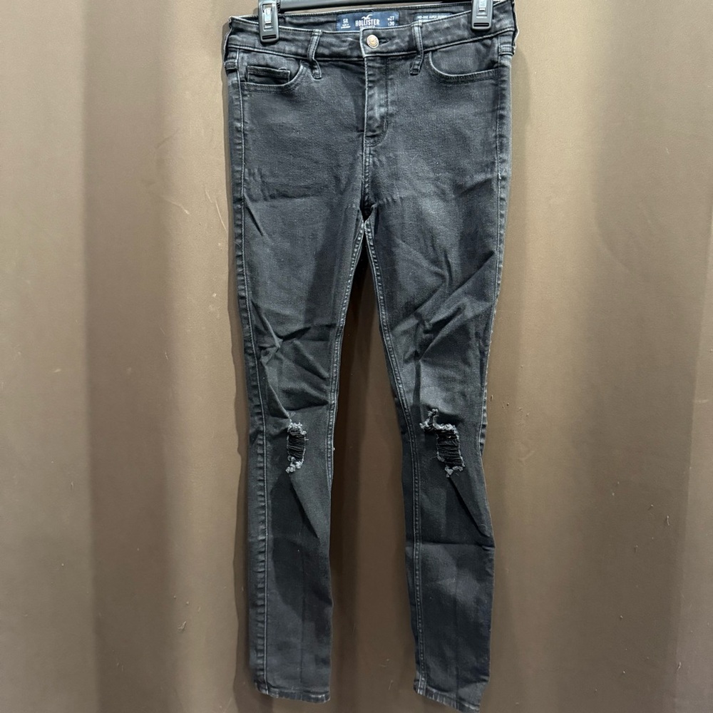 Hollister Classic Black Denim Mide Rise Skinny Size 5R
